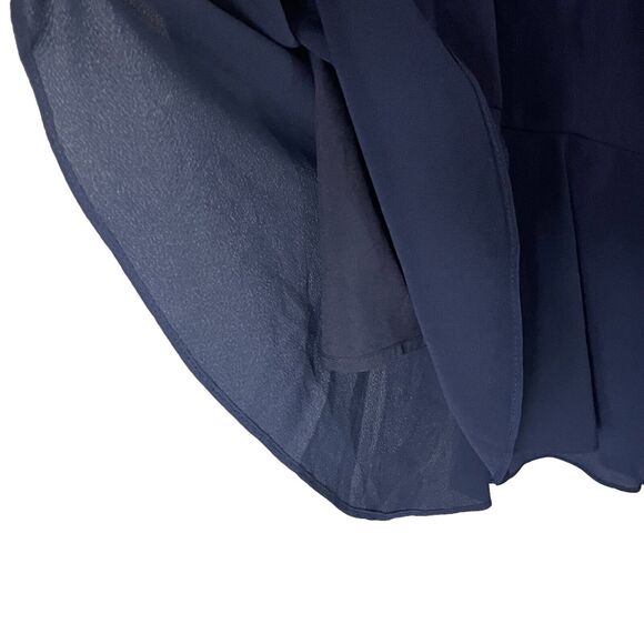 Maggy London Crepe Asymmetric Sheath Dress, Navy, Women's 4 - Picture 10 of 10